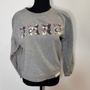 Y2K Diamond Supply Co. Gray Crewneck with Floral Lettering